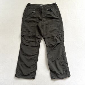 Eddie Bauer Sport Women Dark Green Convertible Zip Off Nylon Pant 2 Petite 2P